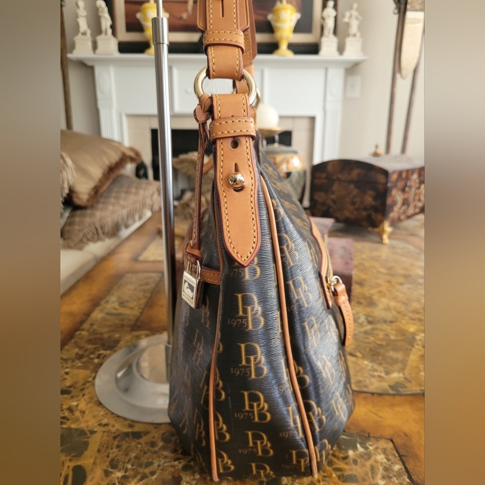 Dooney & Bourke Brown Monogram Shoulder Bag - Picture 3 of 13
